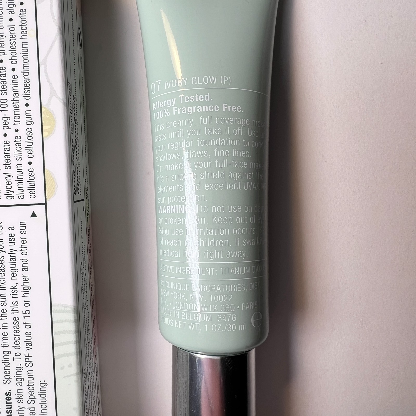Clinique Continuous Coverage Makeup SPF 15 Foundation Concealer 07 Ivory Glow
