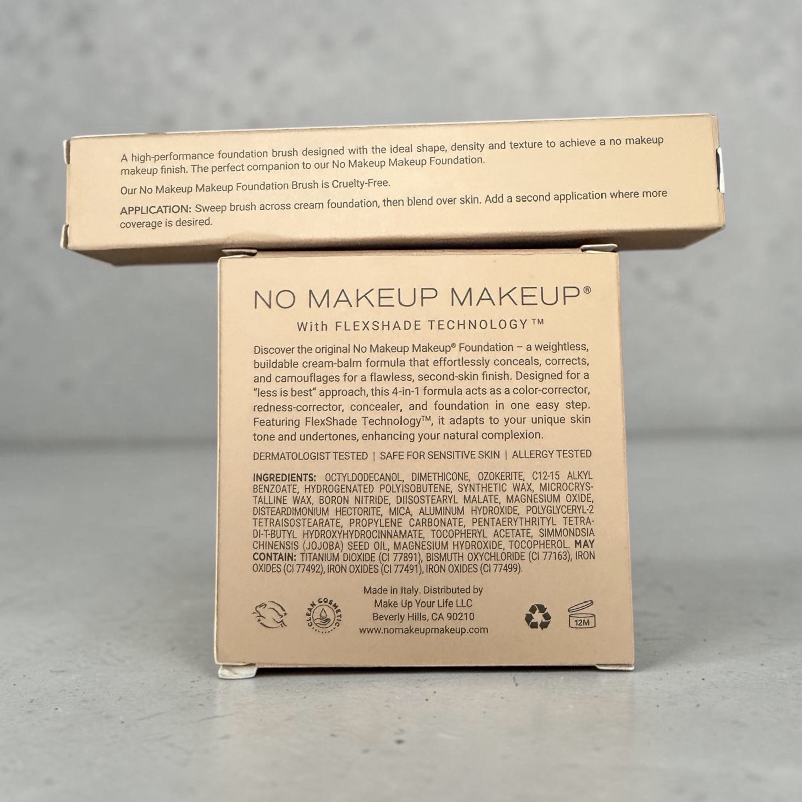 The Original No Makeup Makeup DARK Flex Shade Cream Foundation & Brush Damaged