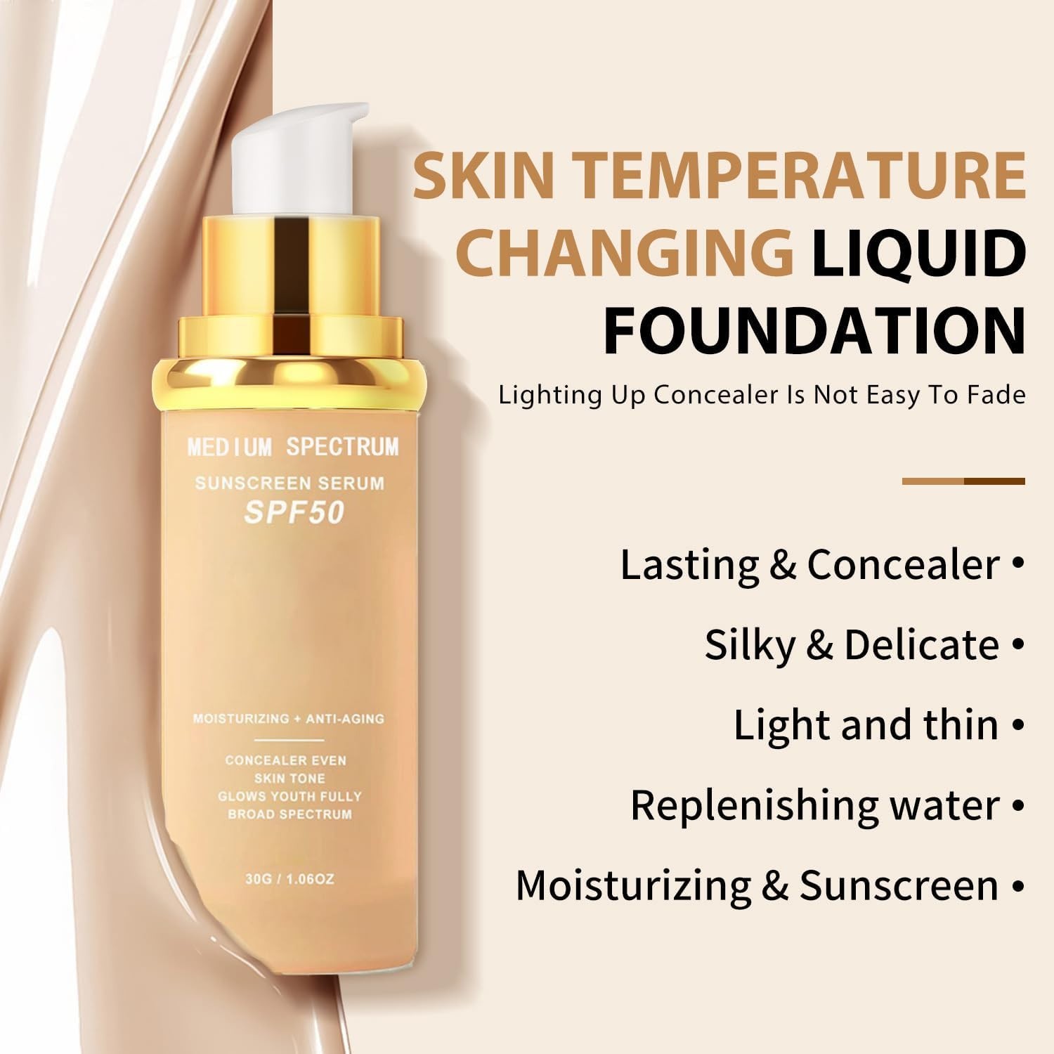 All-in-One Magic Foundation Lotion – SPF 50 Hydrating Full Coverage for All Skin
