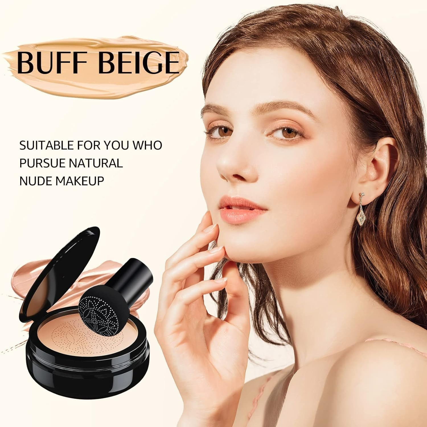 Natural Ingredients Air Cushion CC Cream – Brightening & Concealing, Buff Beige