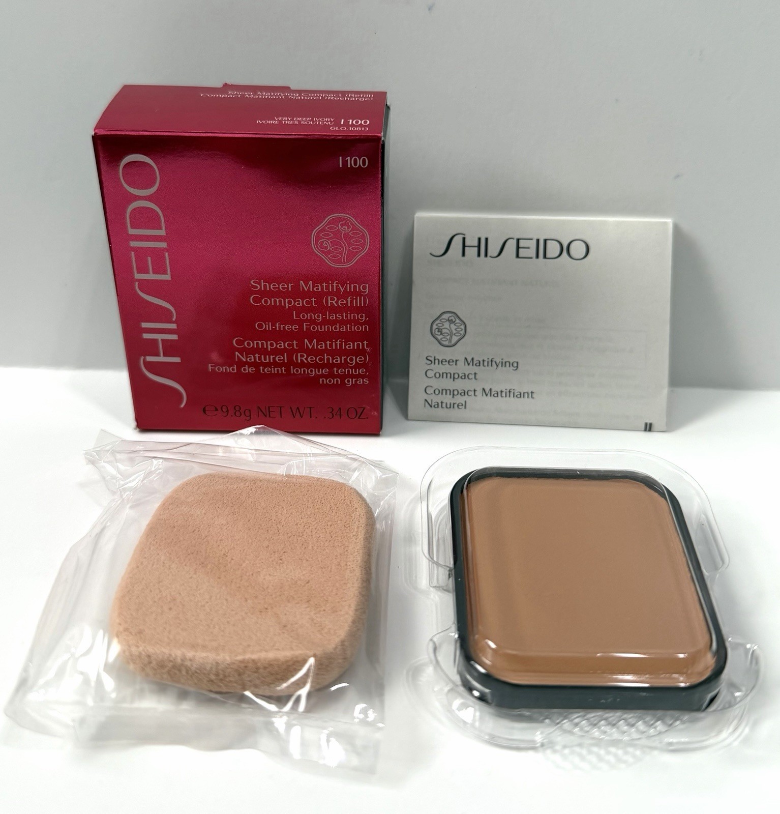 Shiseido/Sheer Matifying Foundation Refill (I 100 Very Deep Ivory) .34 Oz – New