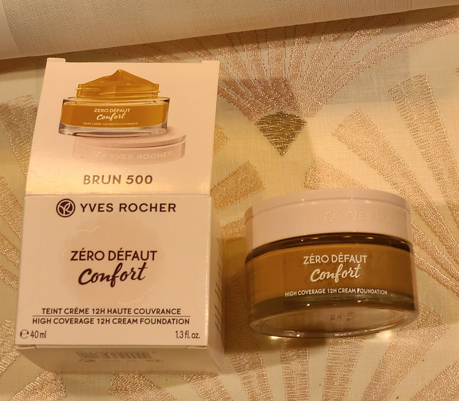 Yves Rocher Zero 12-hour High Coverage Cream Foundation Brun 500 face 40ml 1.3oz
