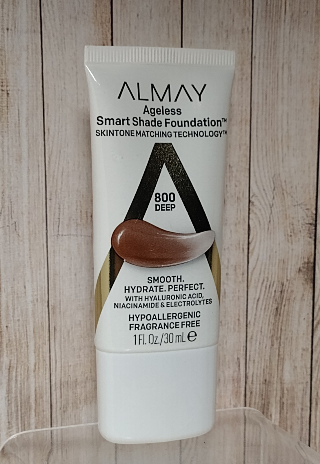 Almay AGELESS SMART SHADE FOUNDATION Hyaluronic Acid Niacinamide 1 oz 800 DEEP