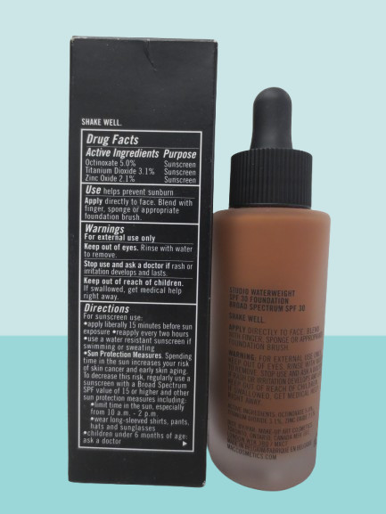 MAC STUDIO WATERWEIGHT SPF 30 FOUNDATION NW50 1 OZ BOXED