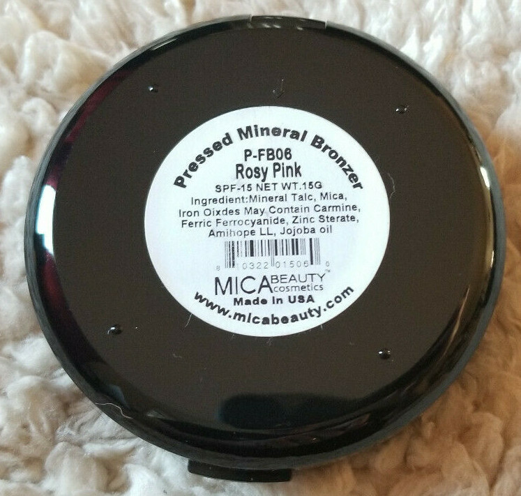 Mica Beauty Pressed Mineral Bronzer P-FB06 Rosy Pink 15g SPF-15 VEGAN UNUSED!