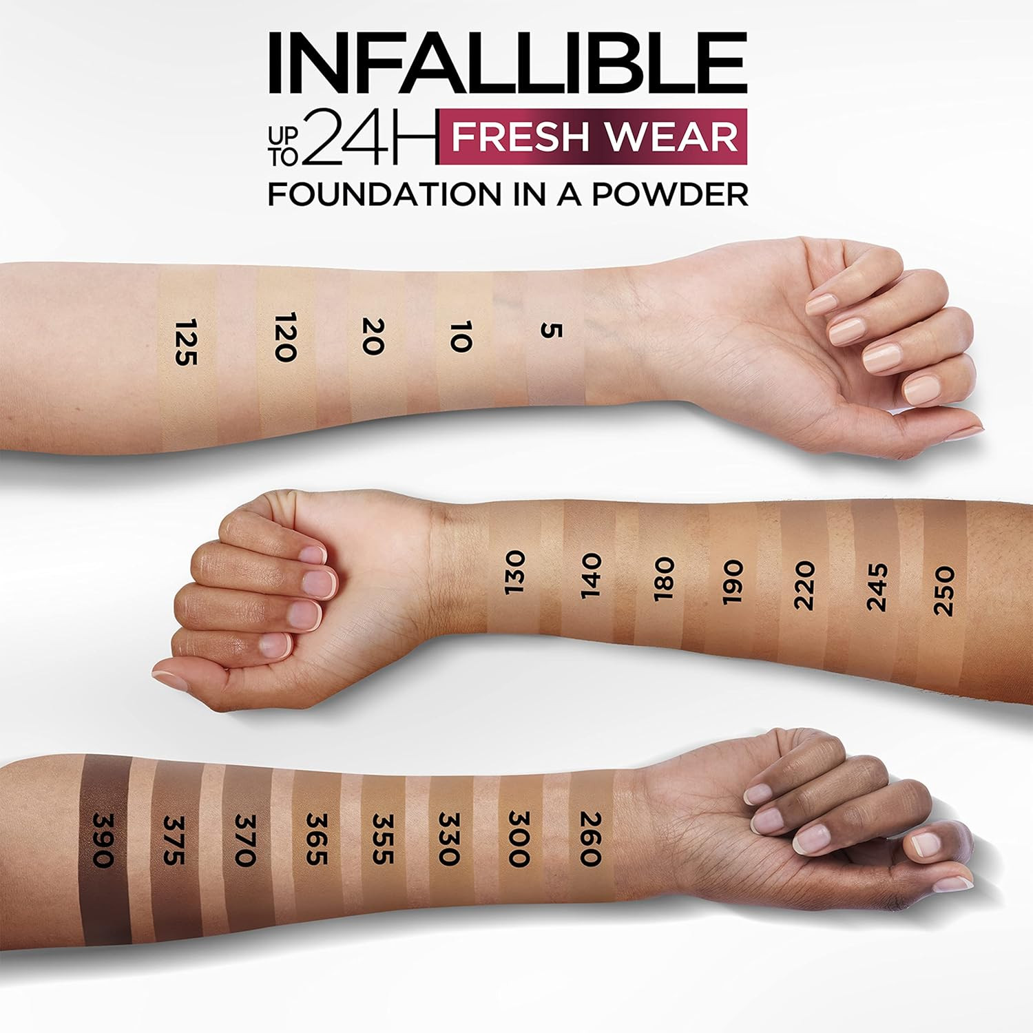 L’Oreal Paris Makeup Infallible Fresh Wear Foundation in a Powder, up to 24H Wea