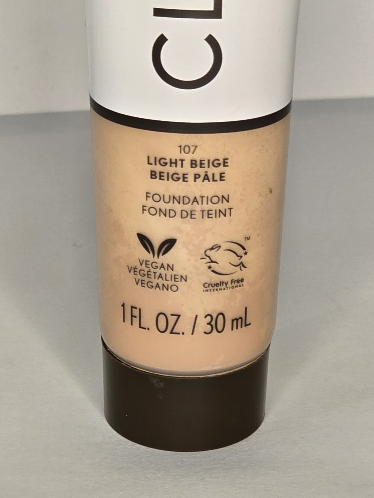 CoverGirl Clean Invisible Foundation 107 Light Beige 1oz Fragrance-Free Vegan