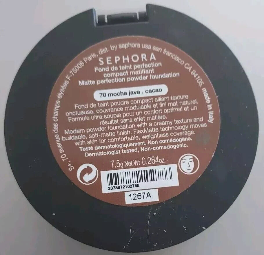Sephora Matte Perfection Powder Foundation ~ 70 Mocha Java ~ Full Size ~ SEALED