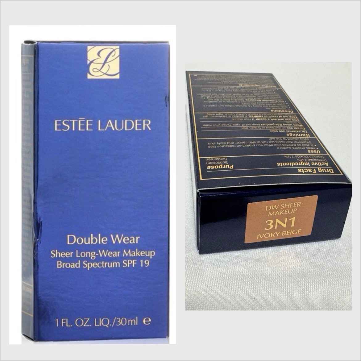 Estee Lauder Double Wear Sheer Long Wear Makeup SPF19 Shade 3N1 IVORY BEIGE