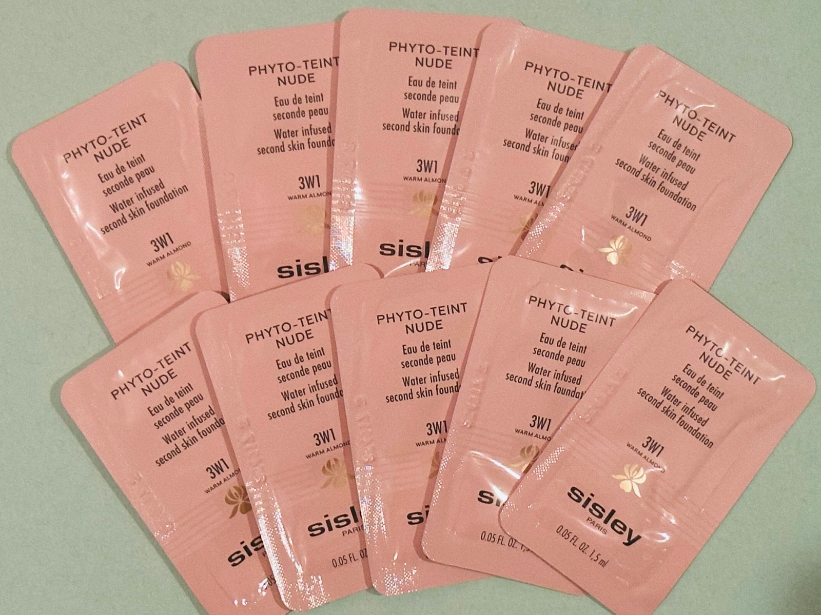 10 X Sisley-Paris Phyto Teint Nude Samples 1.5ml x 10 = 15ml 3W1 Warm Almond