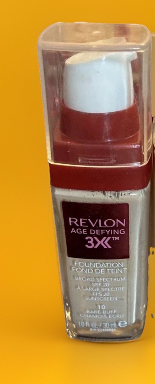 X 1 Revlon Age Defying 3X Foundation 10 BARE BUFF 1 fl oz SPF 20 NEW