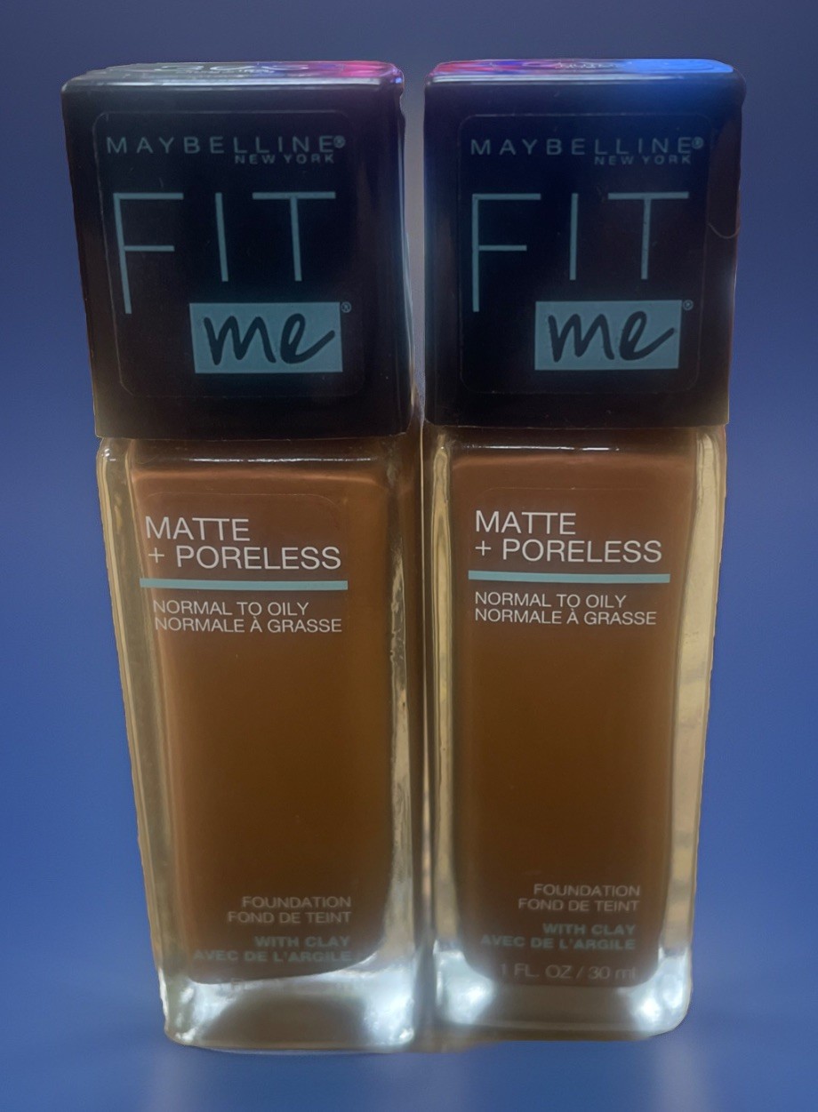 Maybelline Fit Me! Matte + Poreless Foundation 365 Nutmeg Lot Of 2 Bottles