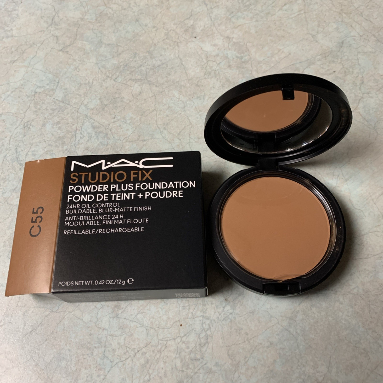 NIB MAC Studio Fix Powder Plus Foundation (new Formula) – C55 – 0.42 Oz /12g