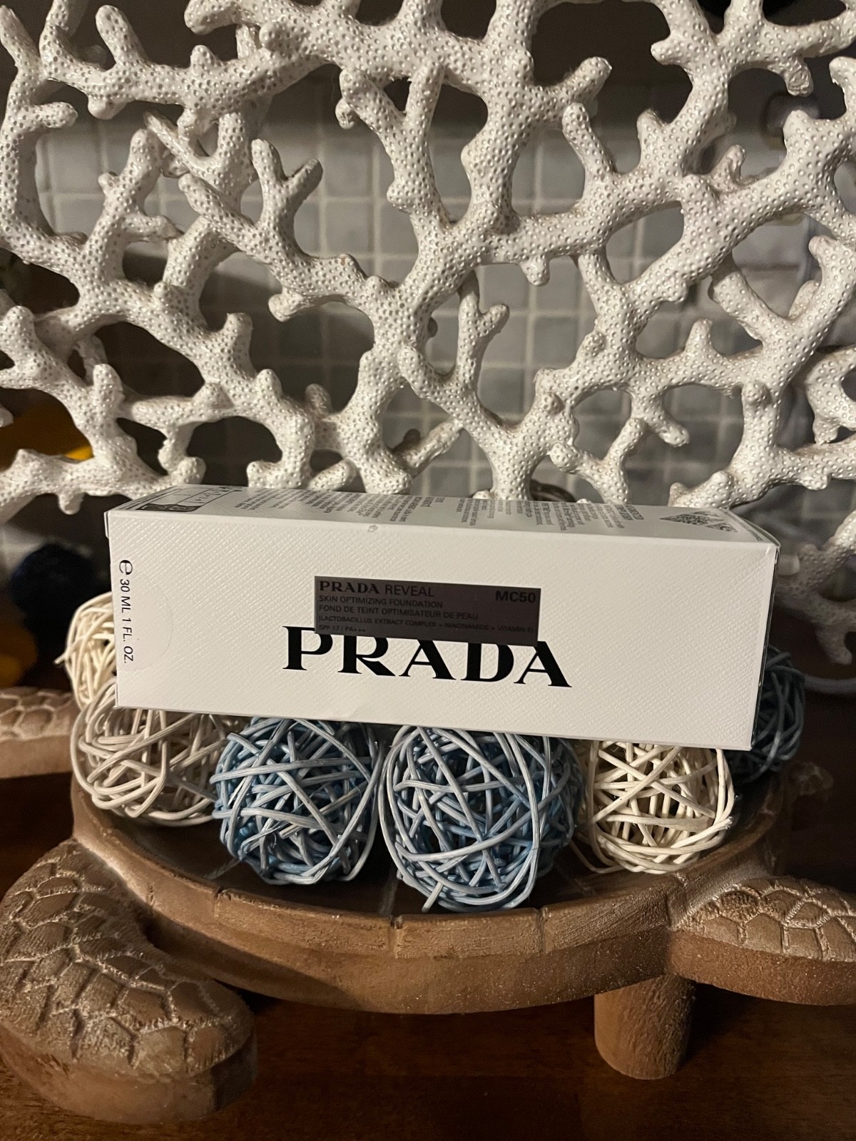 Prada Reveal Skin Optimizing Refillable Foundation SPF 17- MC50 Cool/Medium NIB