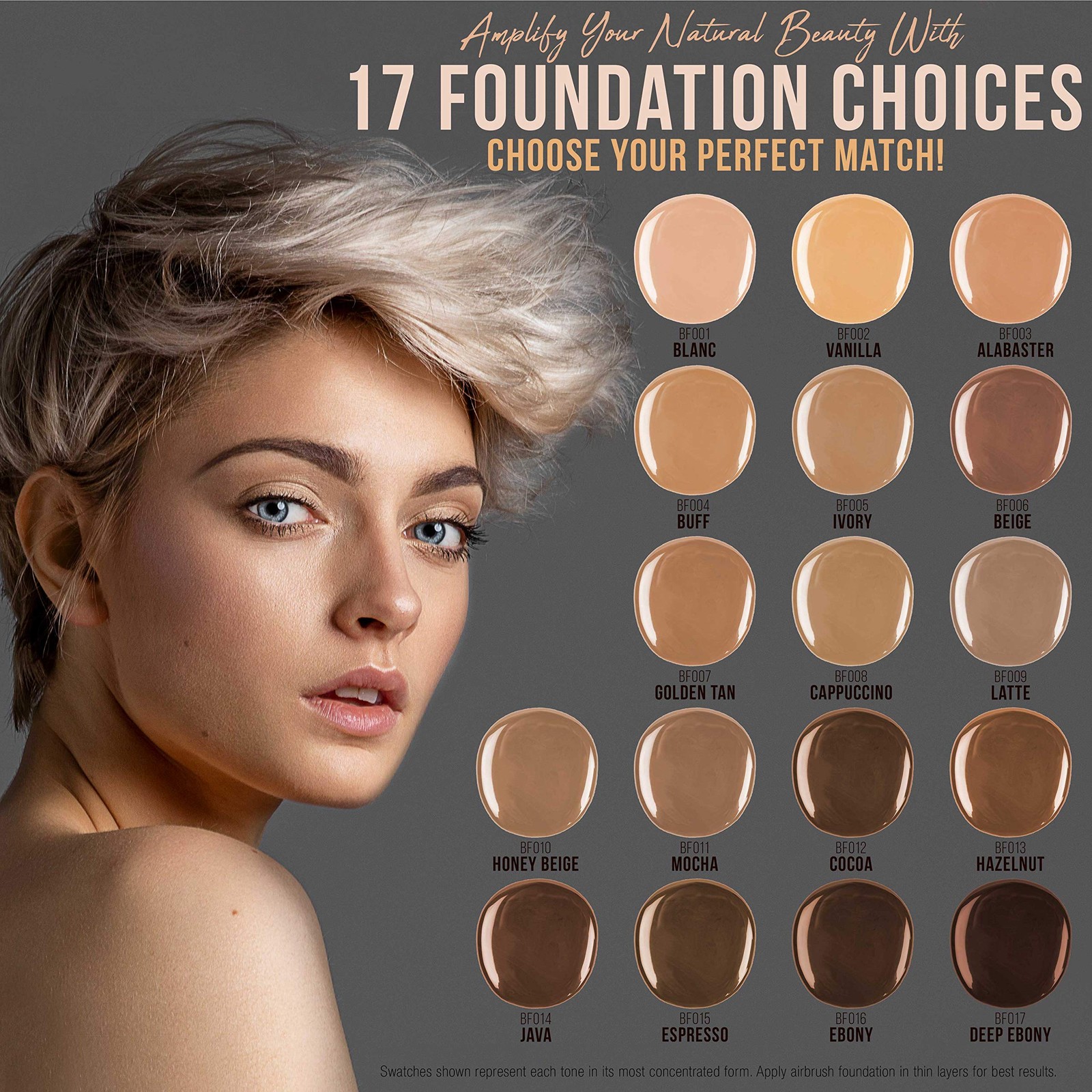 ‘s Professional Cosmetic Airbrush Makeup Foundation 1/2oz Bottle: Ivory- Ligh…