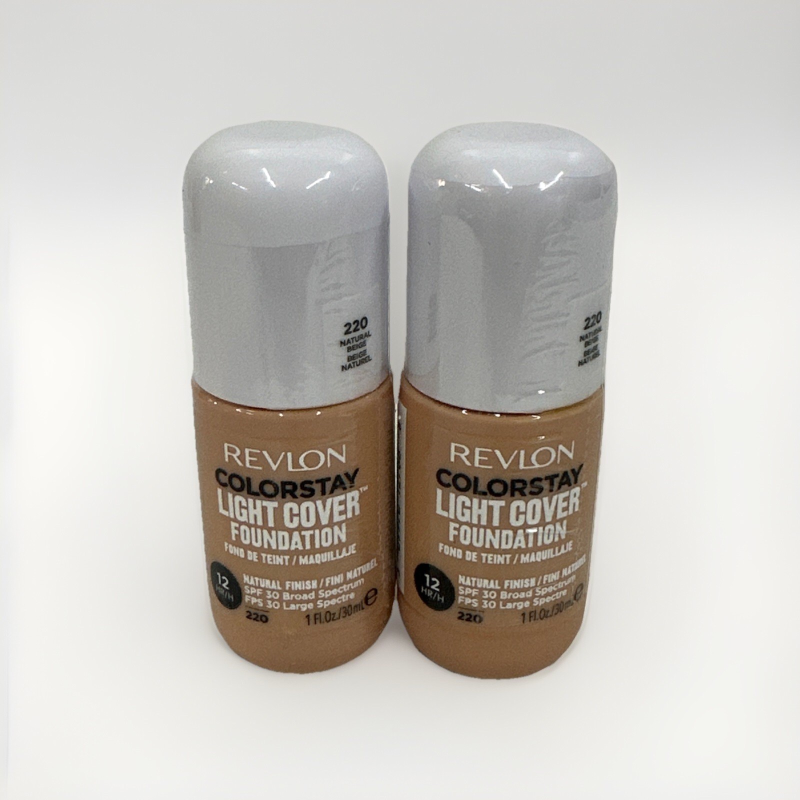 Revlon Colorstay Light Cover Foundation #220 Natural Beige SPF 30 SET of 2 | New