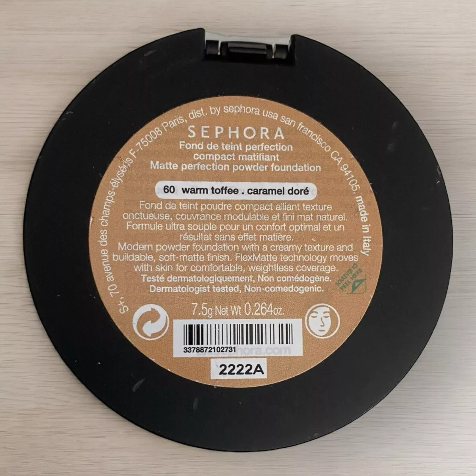 Sephora Matte Perfection Powder Foundation 60 Warm Toffee Full Size Sealed