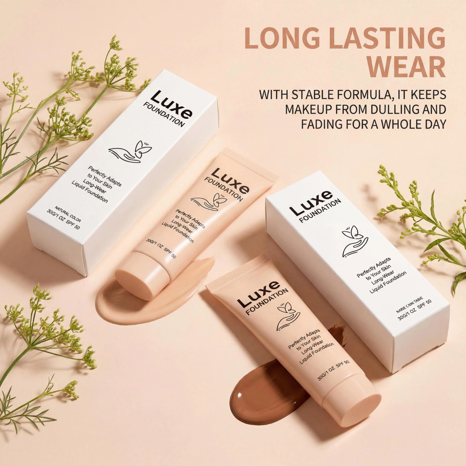 30g Luxe Foundation Colour Changing SPF 50, Luxe Foundation For Mature Skin