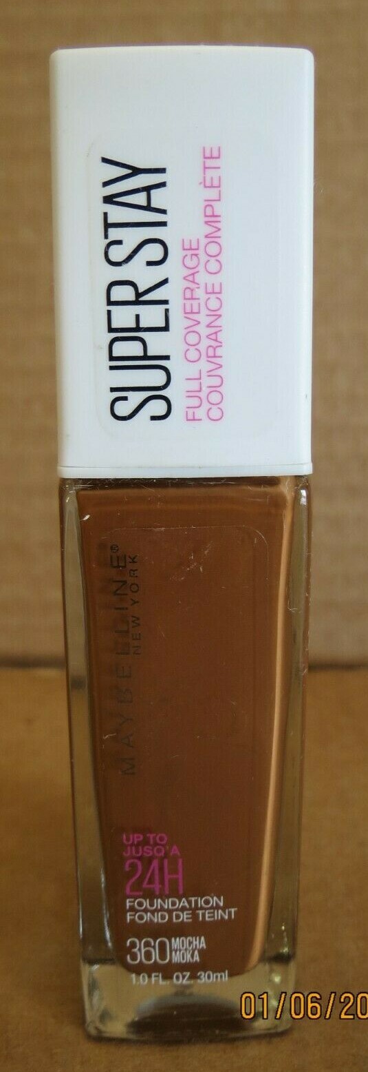 MAYBELLINE SUPER STAY FULL COVERAGE 24H FOUNDATION 360 MOCHA 1 FL OZ NEW