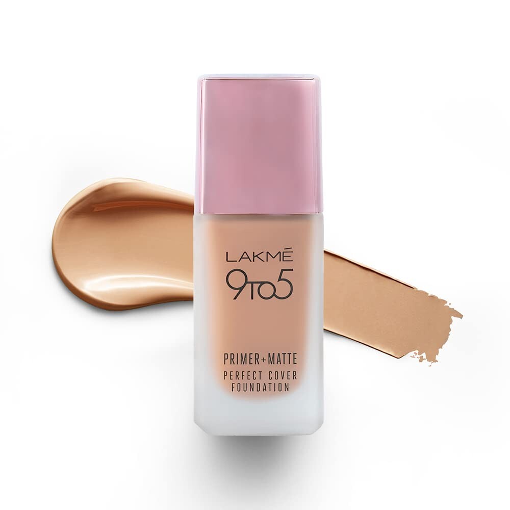 Lakme 9 to 5 Primer + Matte Perfect Cover Liquid Foundation W240 Warm Beige 25ml