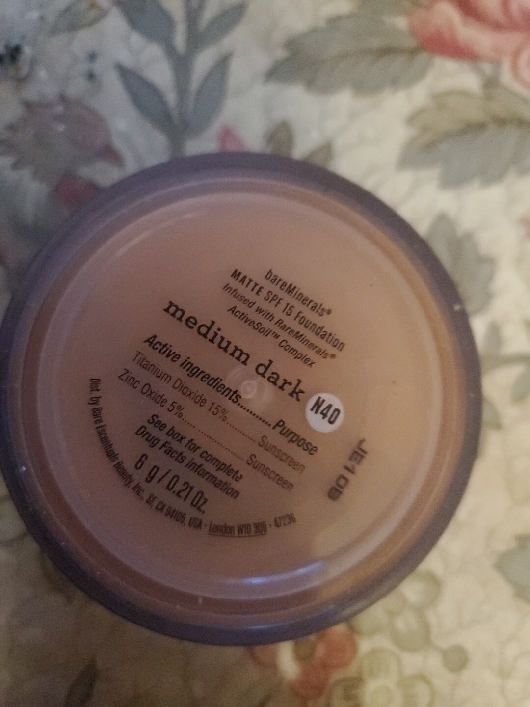 Bareminerals Matte Spf Foundation Med Dark N40 6G NEW