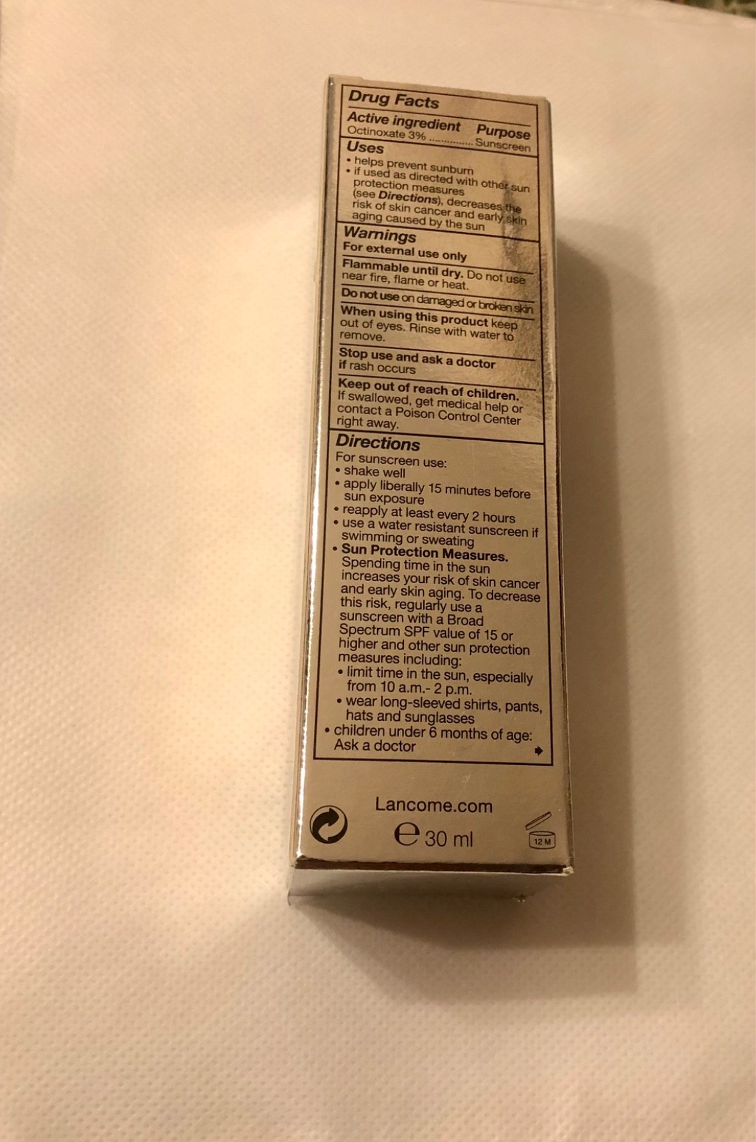 ORIGINAL Formula Lancome Teint Idole Ultra Wear 110 Ivorie (C)