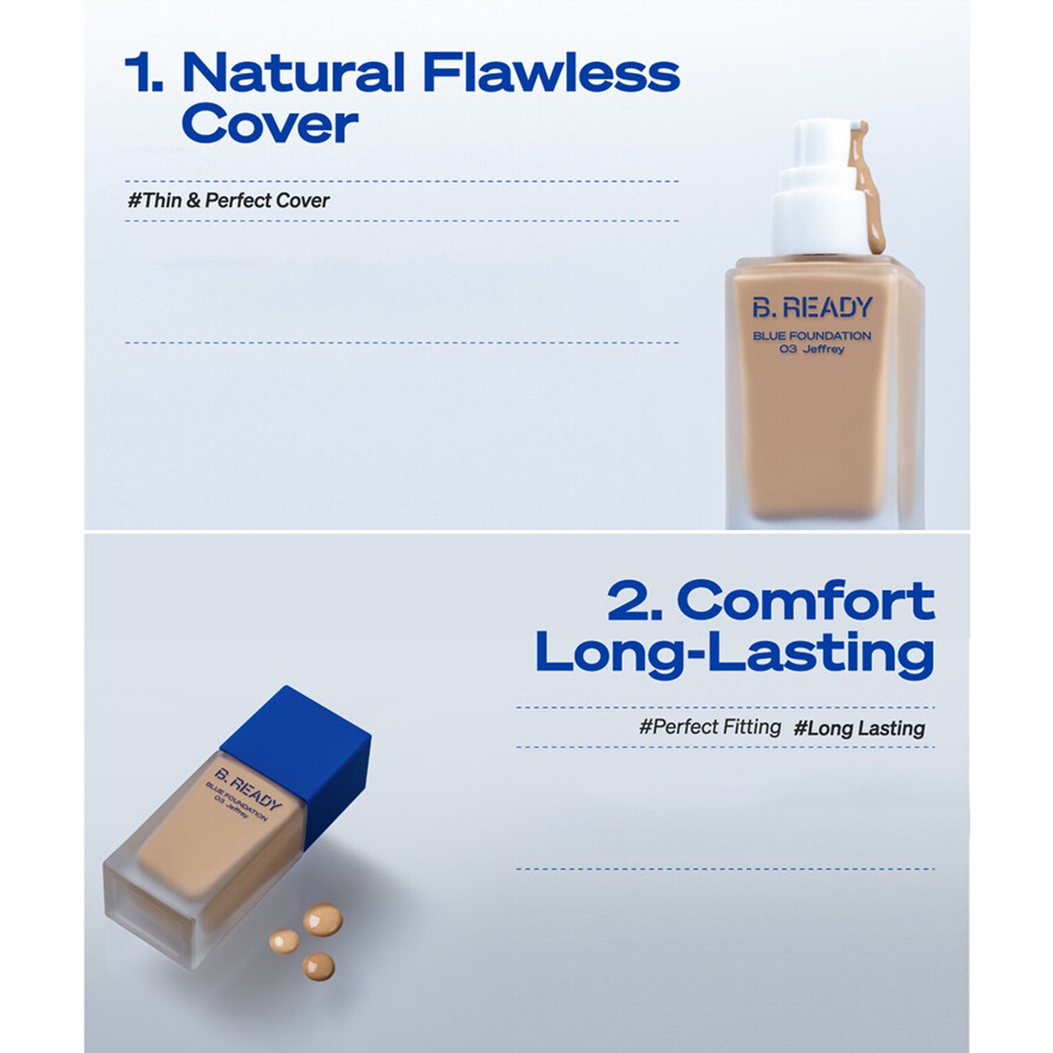 BE READY BLUE Foundation 35ml SPF27+ PA++ 5colors For Man K-Beauty