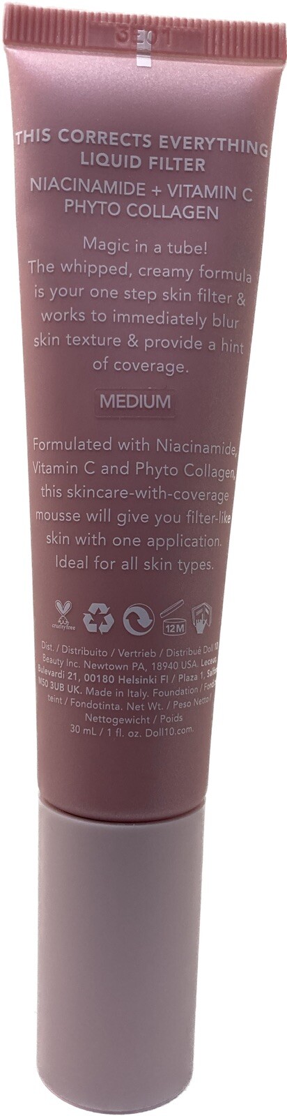 Doll 10 This Corrects Everything Liquid Filter with Niacinamide in MEDIUM – New