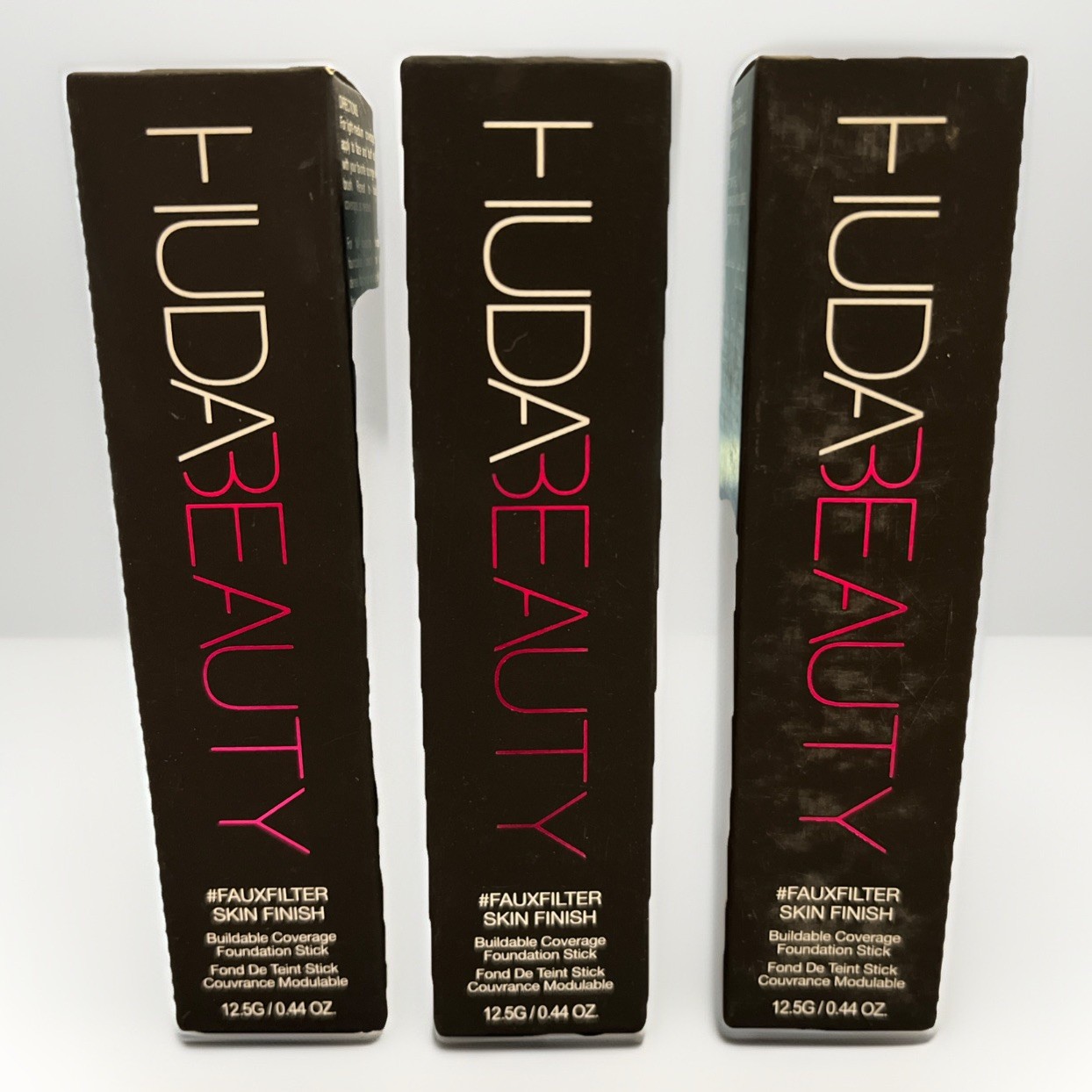 3 Lot HUDA BEAUTY #FauxFilter Buildable Coverage Foundation Stick Beignet 335B