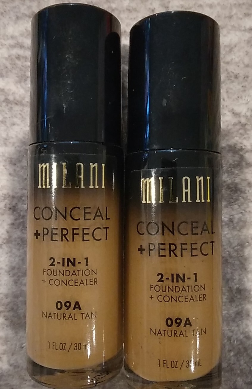 2 PACK Milani 2-in-1 Foundation + Concealer Liquid Foundation – Natural Tan 09A