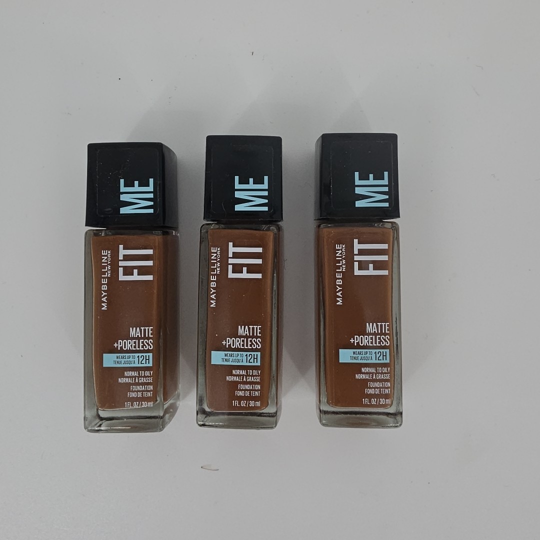 3x Fit Me Maybelline Matte Poreless 368 Deep Golden Foundation