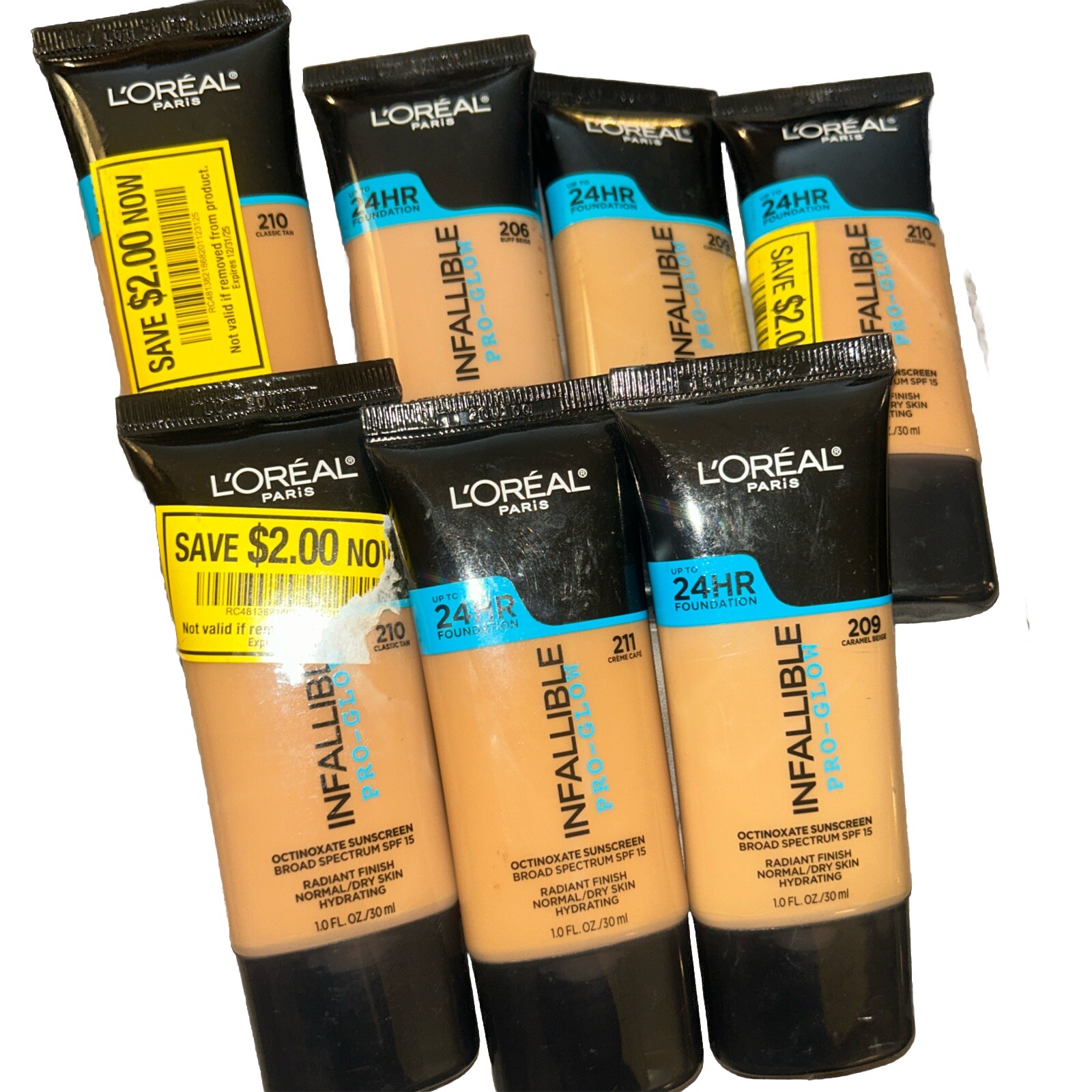 L’Oreal Paris Infallible Pro-Glow 7pc Bundle Set. Assorted Shades/sealed/EXPIRED