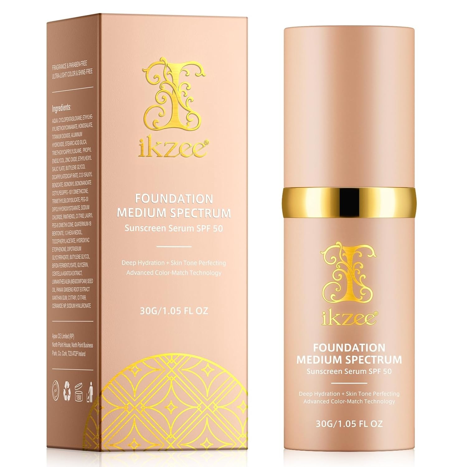 Colour Changing Foundation, Foundation 4 in 1 Light Full Coverage Concealer