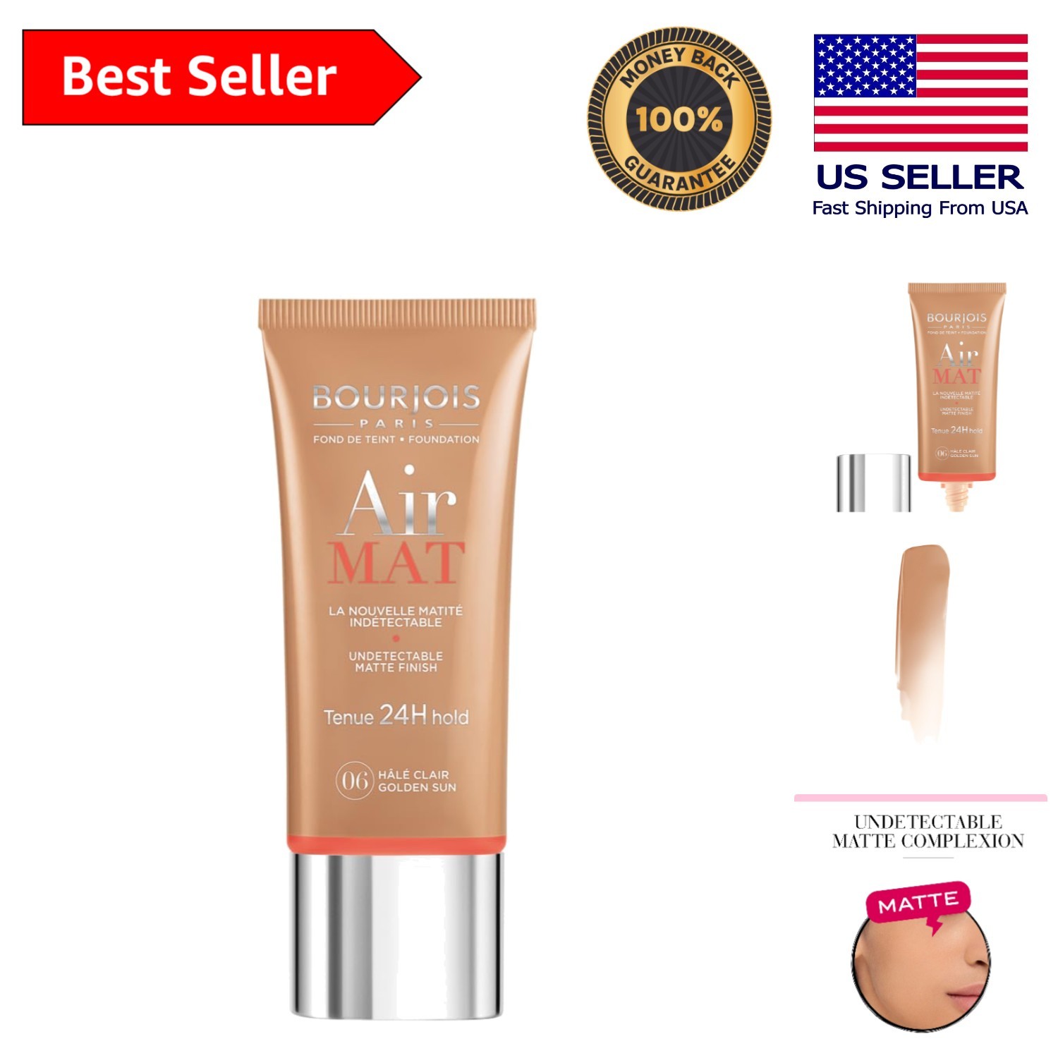 30ml Hale Clair Air Mat Foundation – Lightweight, Natural Look for Oily Skin