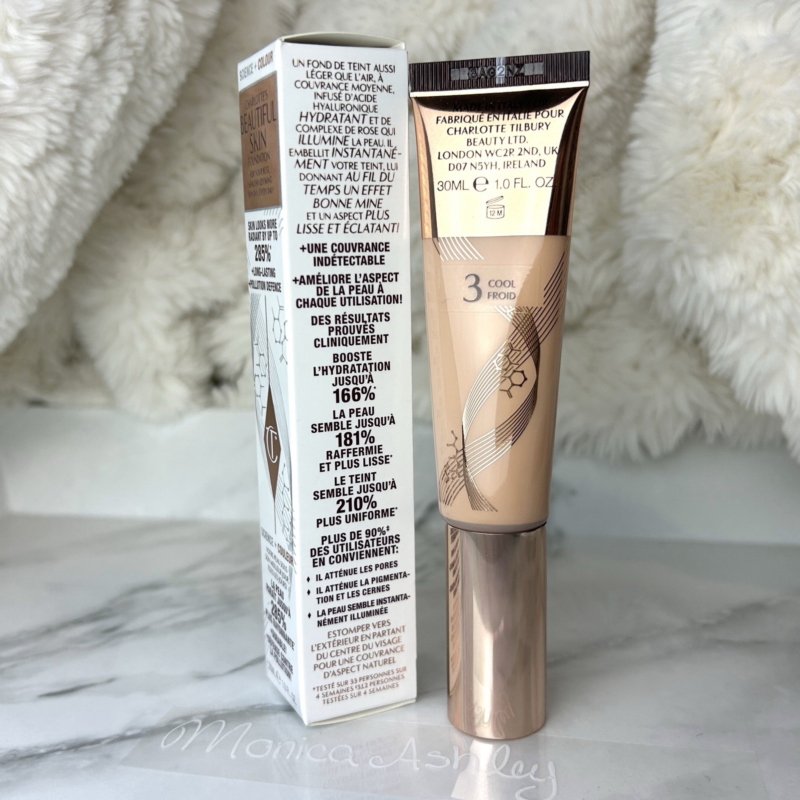 NEW Charlotte Tilbury Beautiful Skin Foundation Light 3 Cool 30ml Full Size NIB