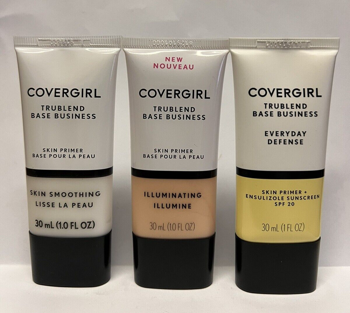 Covergirl TruBlend Base Business Skin Primer, Lot of 3, 1.0 fl oz each