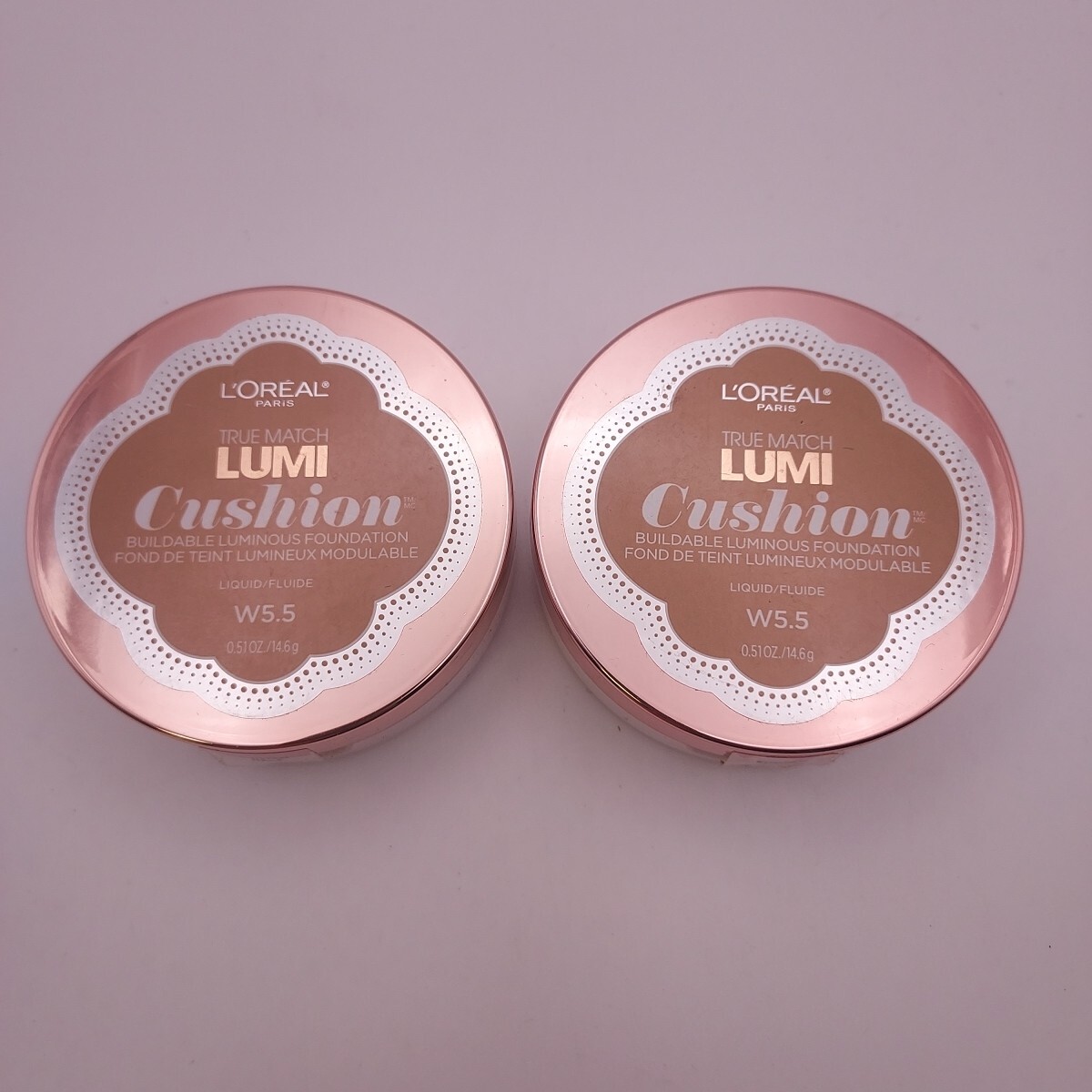 LOT OF 2 L’OREAL True Match Lumi Cushion Foundation W5.5 SUNTAN