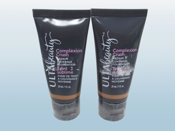 ULTA BEAUTY COMPLEXION CRUSH COVERAGE FOUNDATION TAN TO DARK WARM 1 OZ 2PC
