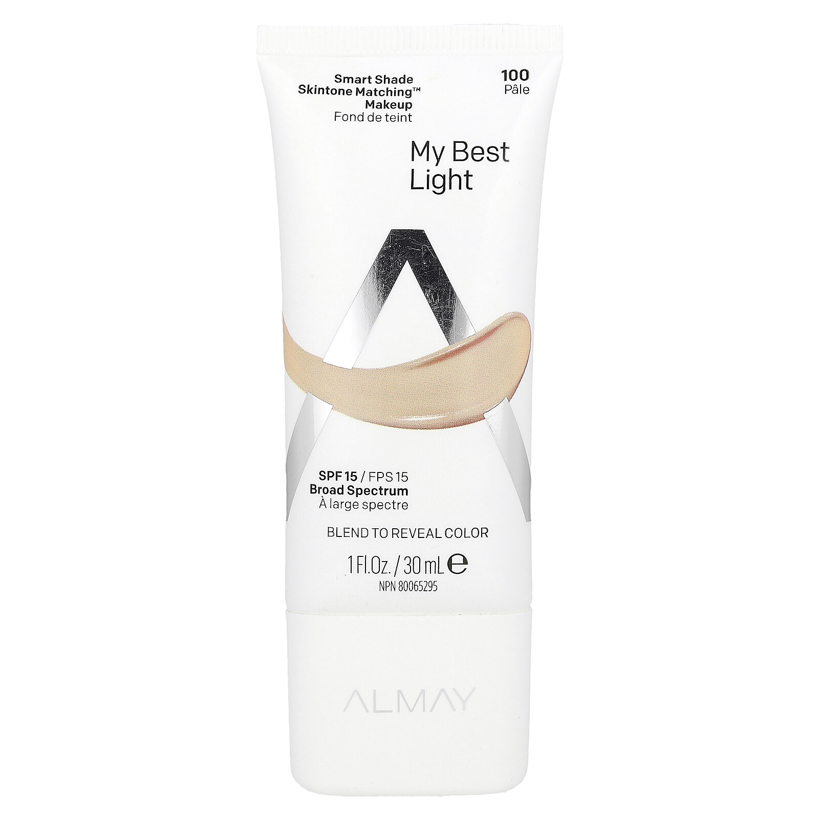 Smart Shade, Skintone Matching Makeup, SPF 15, 100 My Best Light, 1 fl oz (30