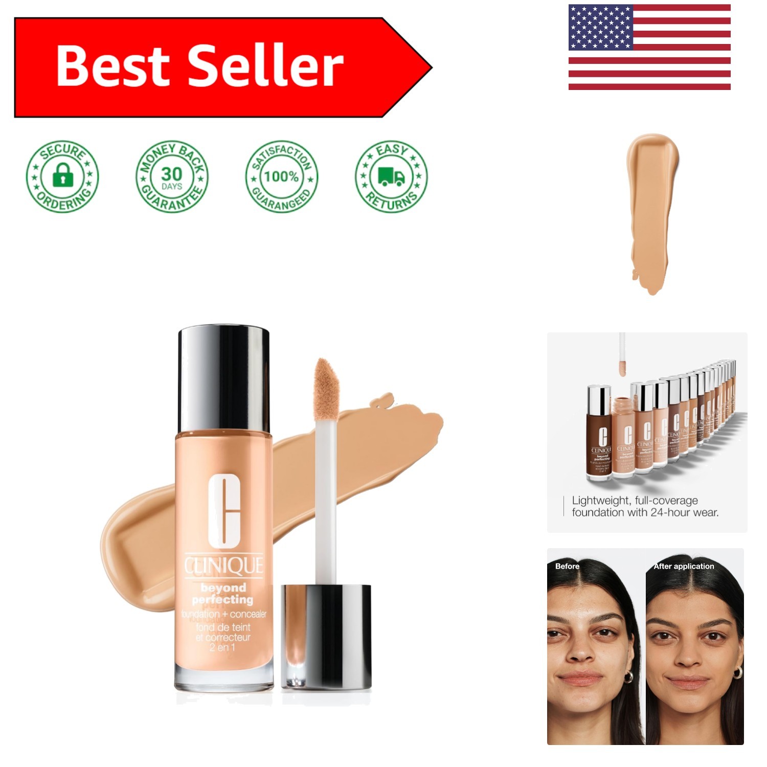 Beyond Perfecting Liquid Foundation + Concealer – Natural Matte Finish, 1 Fl Oz