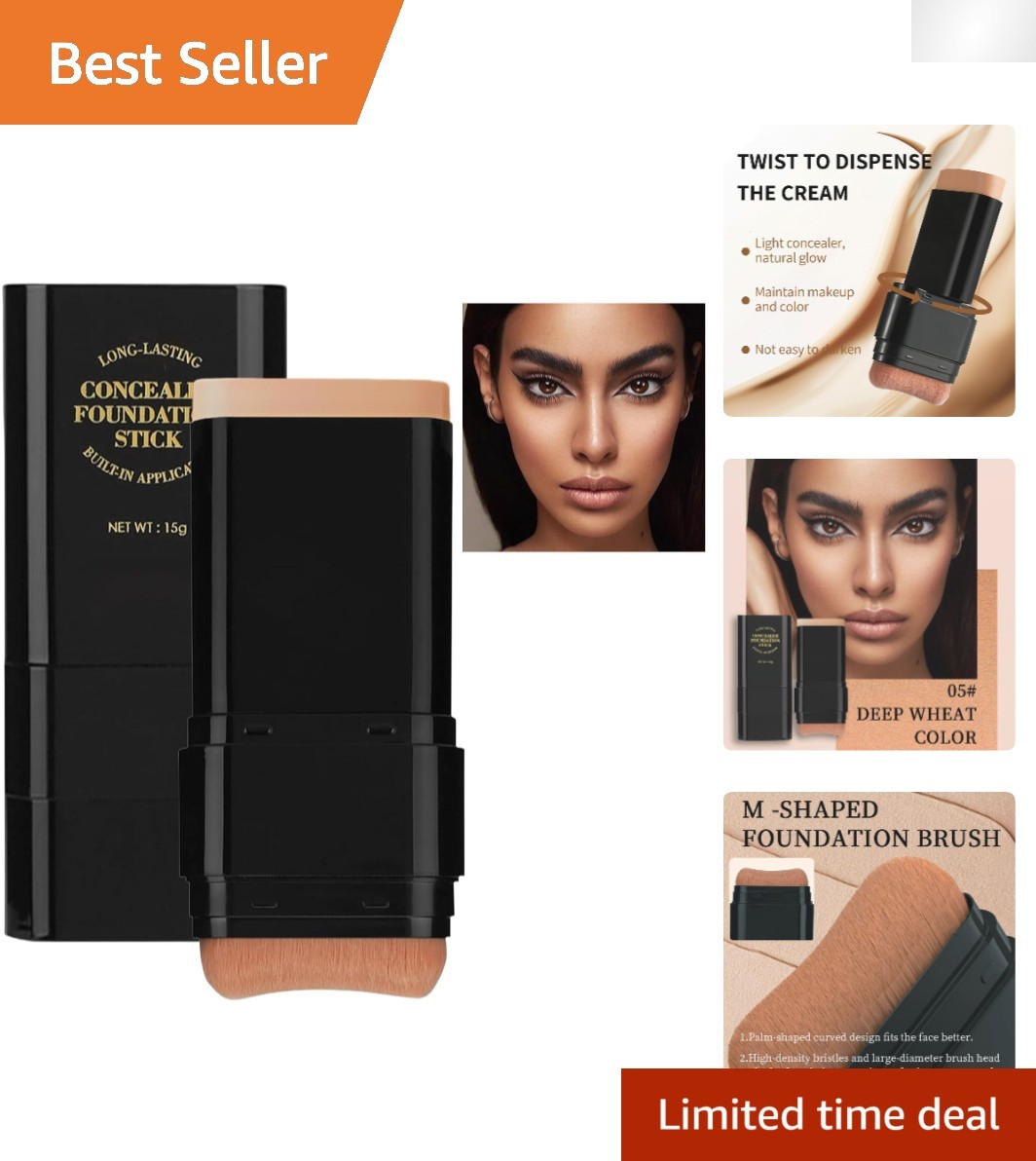 Full Coverage 2-in-1 Foundation & Concealer Stick – Wheat Color, Paraben-Free
