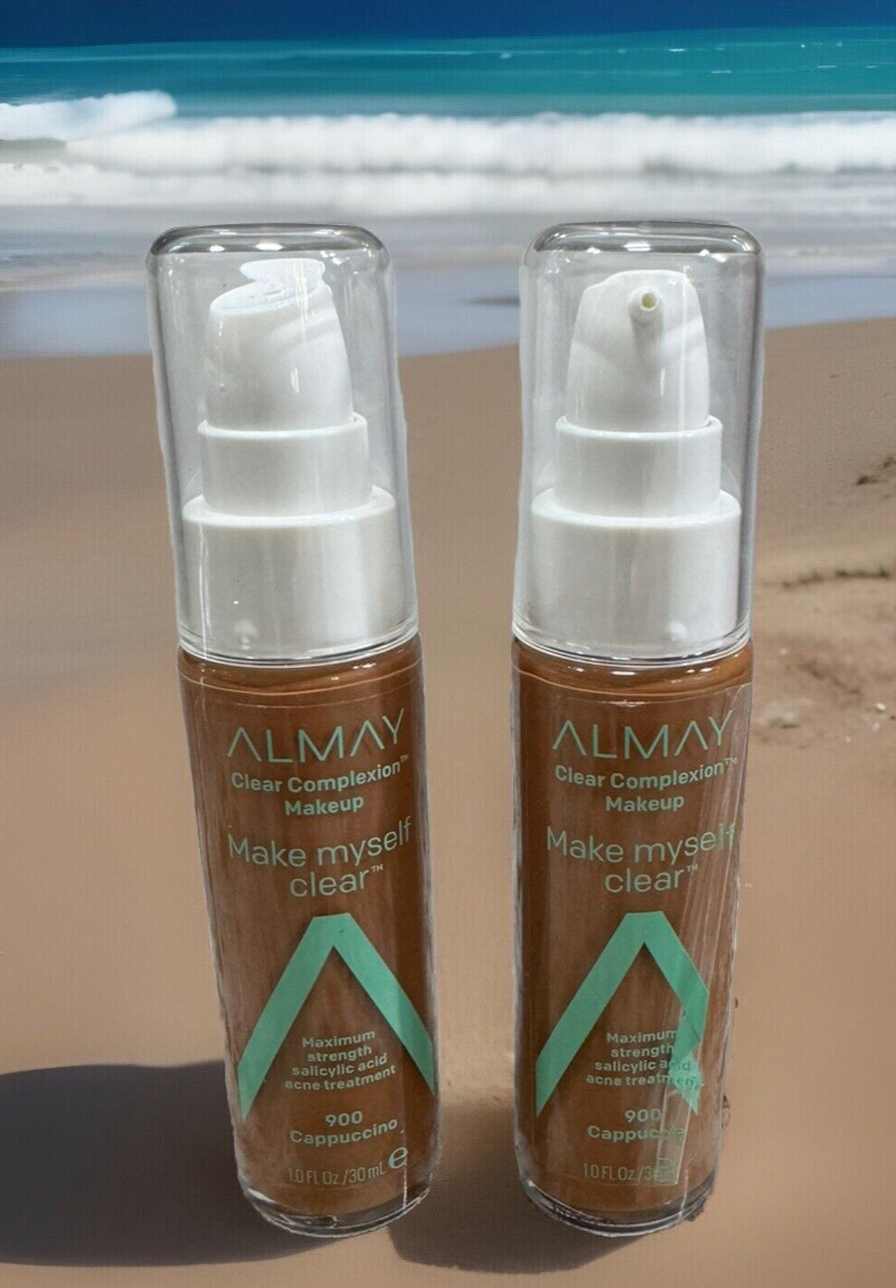 2 ALMAY Clear Complexion Make Myself Clear Makeup # 900 Cappuccino NIB (513)