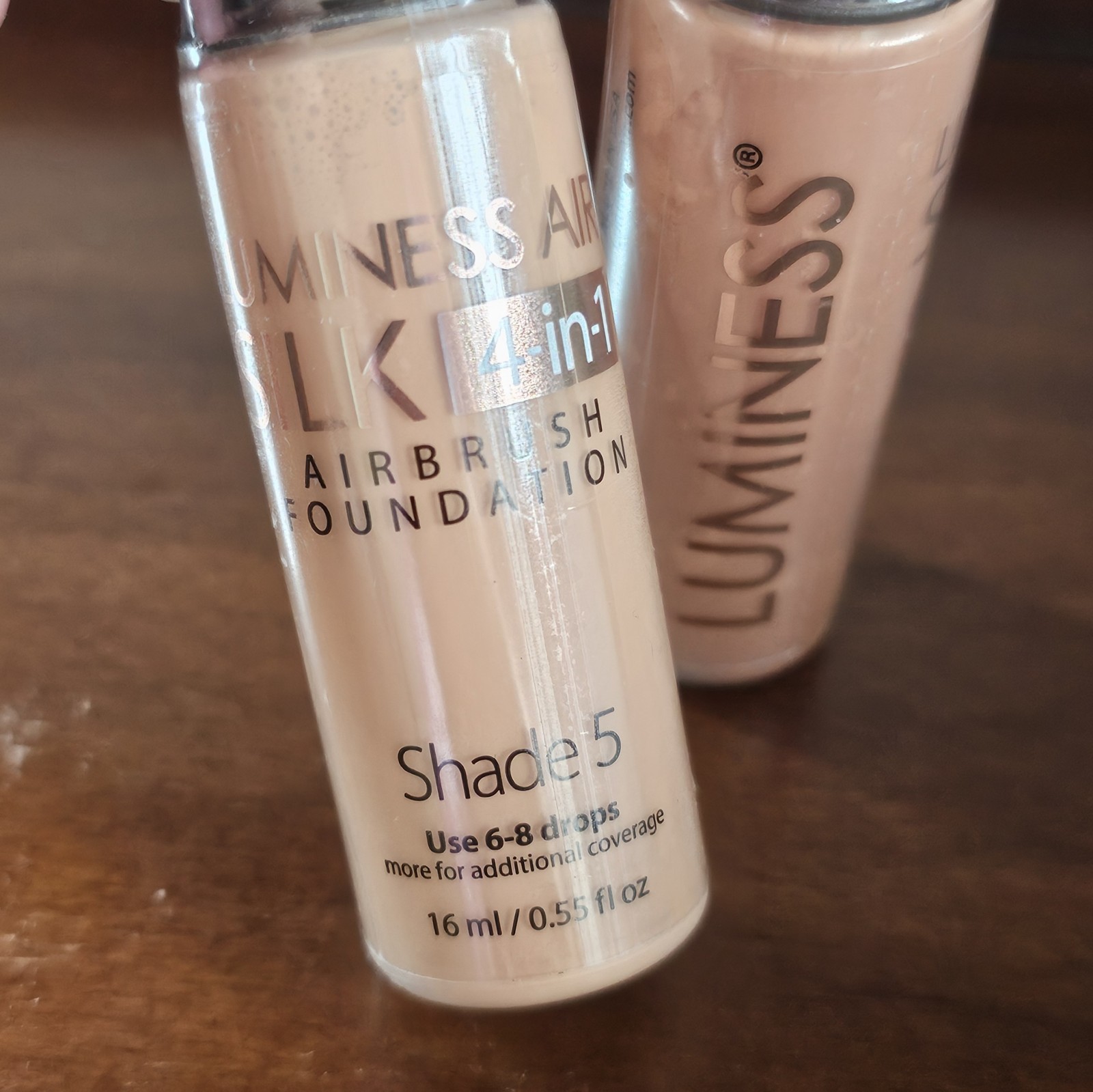 (2) Luminess Silk Airbrush Foundation 4-in-1 Shades 5 & 6 = 2 Bottles NEW Sealed