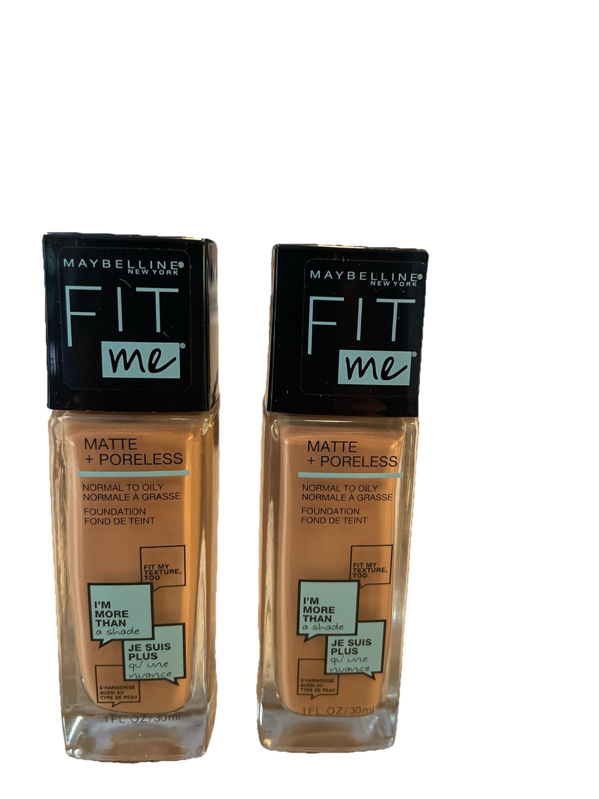 2PACK Maybelline Fit Me Foundation Matte + Poreless Shade 320 Natural Tan 1oz
