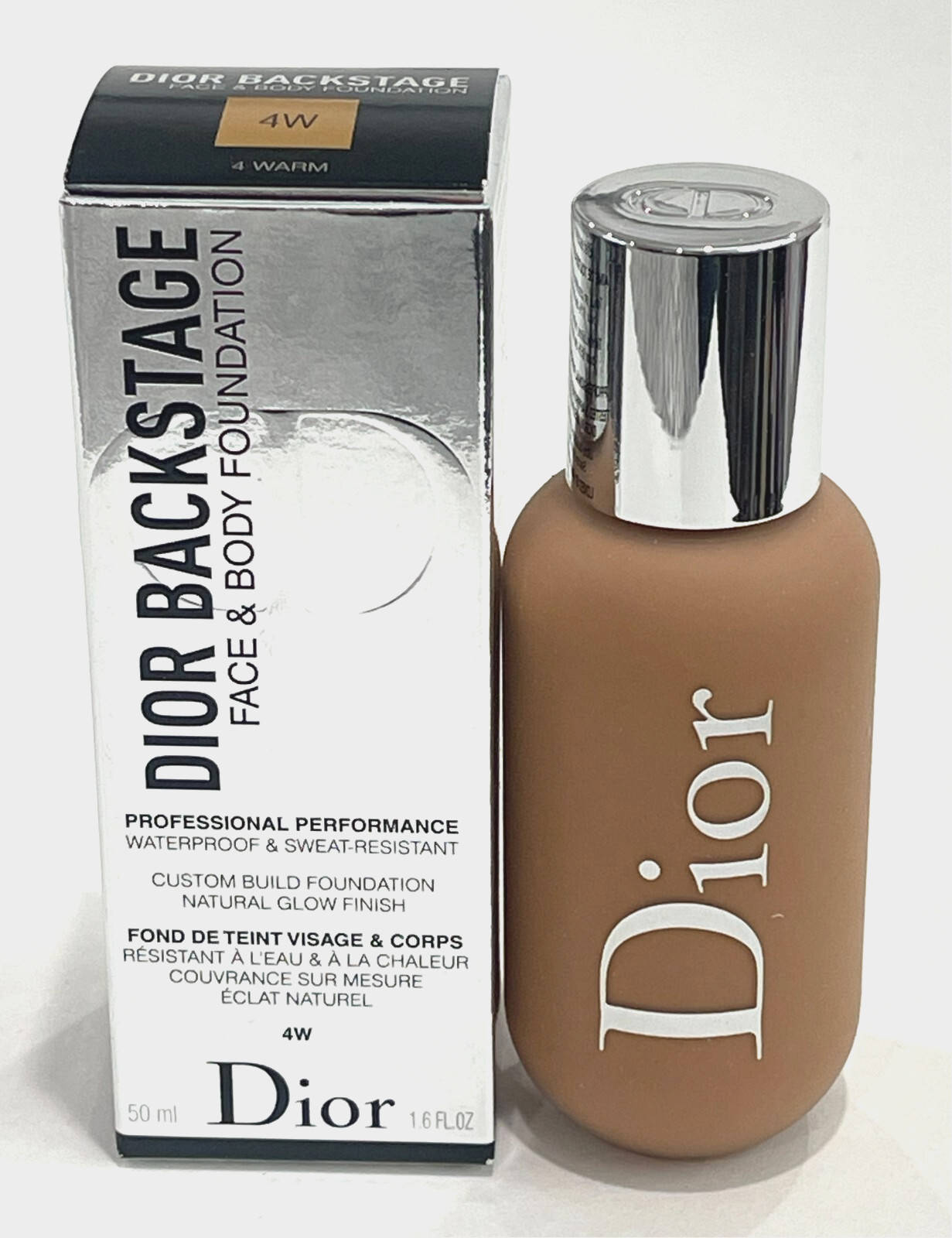 Dior Backstage Face & Body Foundation 4W Warm 1.6 fl oz / 50 ml NIB