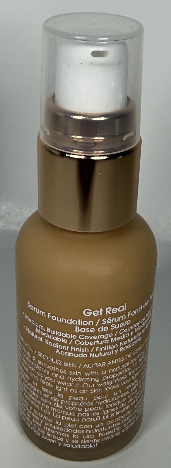 Flower Beauty Get Real Serum Foundation Natural Beige 1oz Medium Buildable Cover