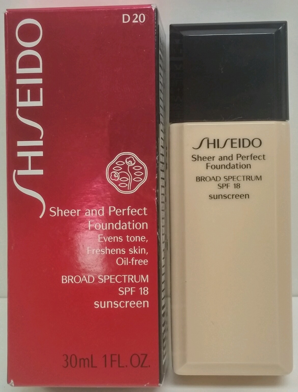 Shiseido Sheer and Perfect Foundation Spf 18 D20 Rich BROWN 1 oz