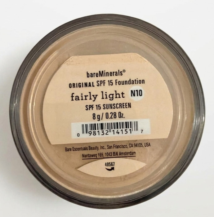 bareMinerals Original Foundation SPF 15 Fairly Light N10 8g Loose Powder New