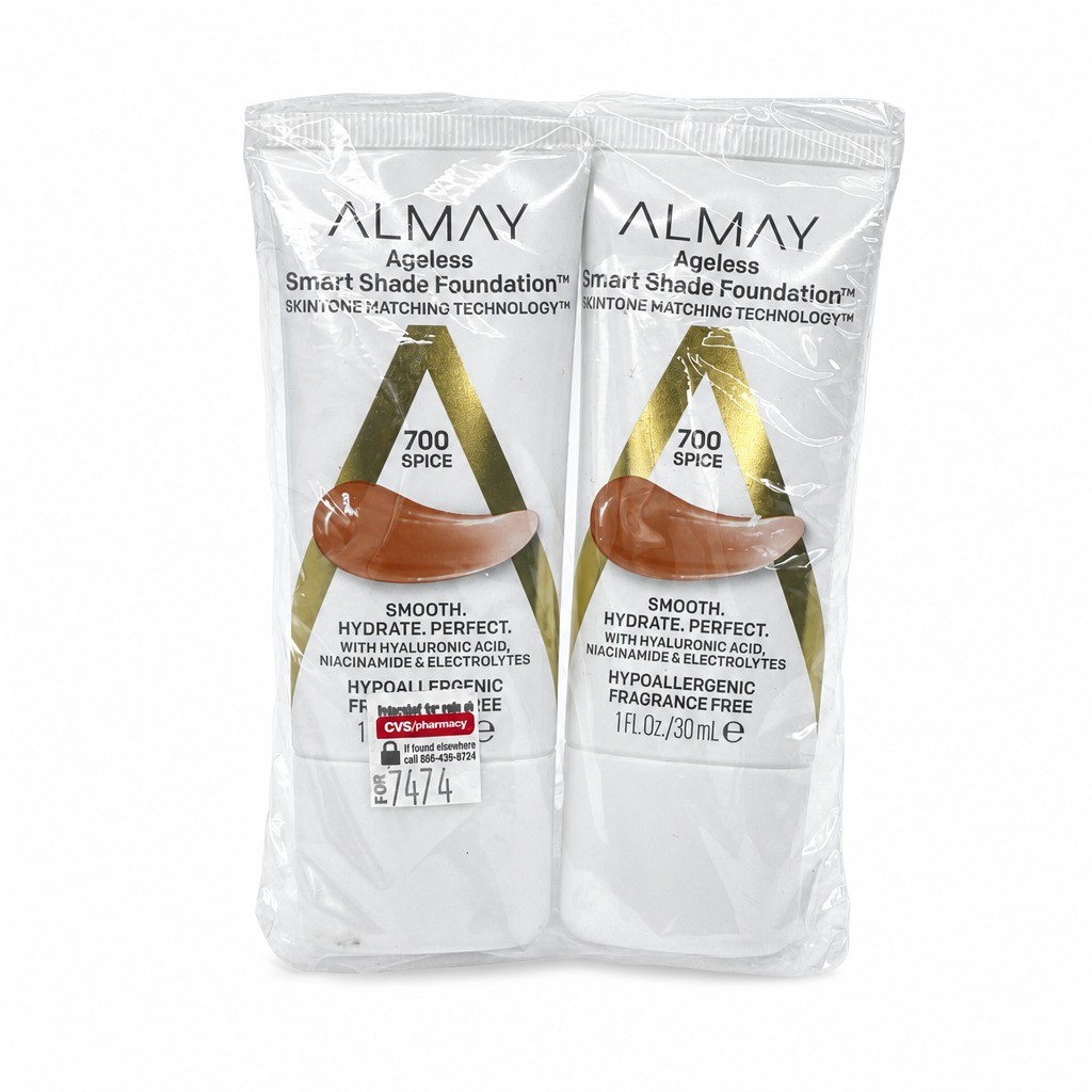 Almay Smart Shade Anti-Aging Foundation Liquid 700 Spice 1fl oz, 2 PACK