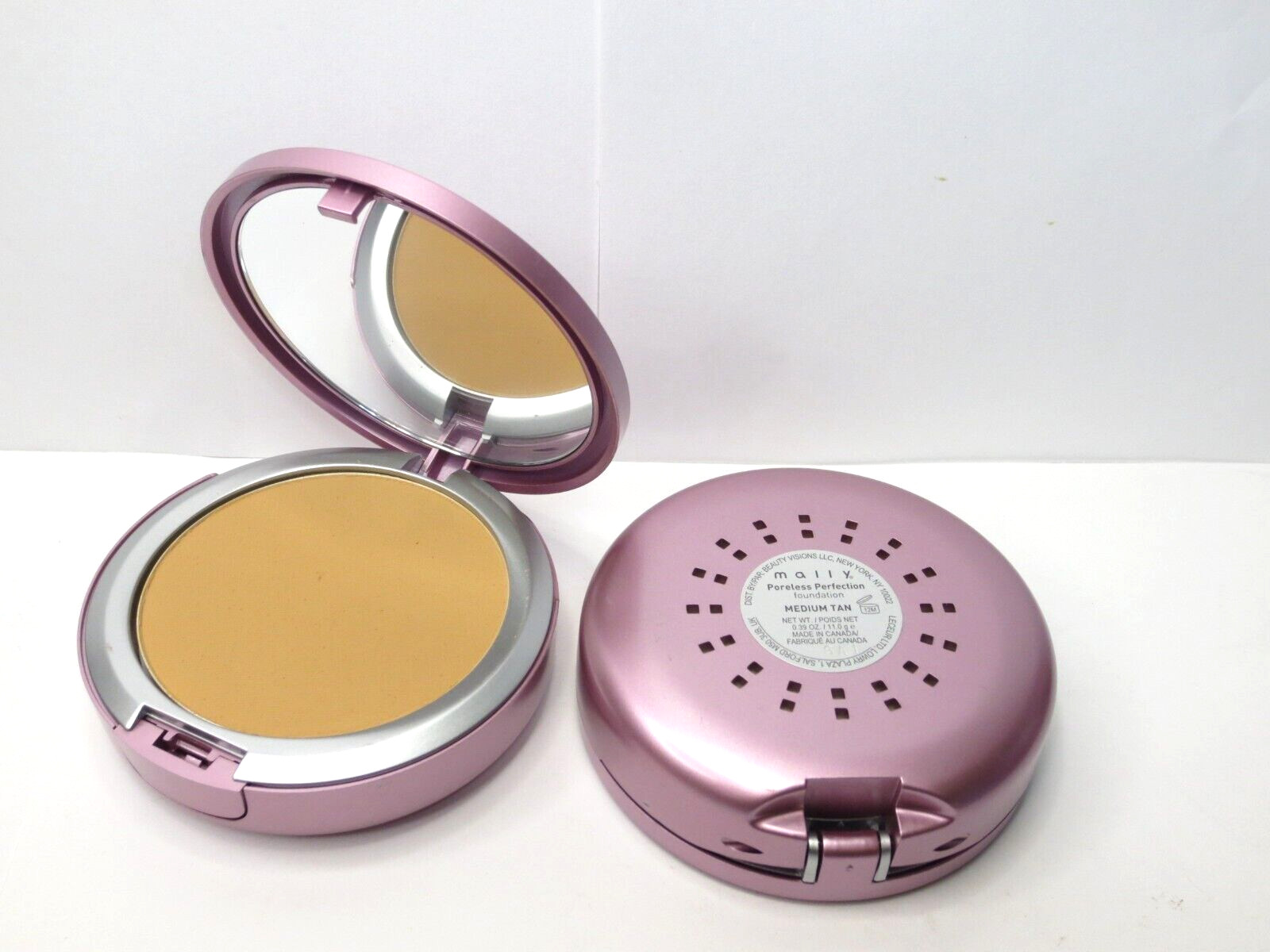 MALLY PORELESS PERFECTION FOUNDATION MEDIUM TAN 0.39 OZ *LOT OF 2*